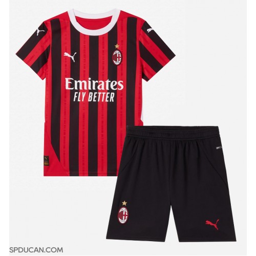 Dječji Nogometni Dres AC Milan Domaci 2024-25 Kratak Rukav (+ Kratke hlače)